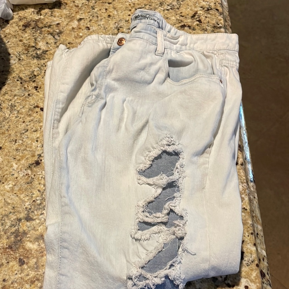 Mossimo mid-rise skinny distressed jeans